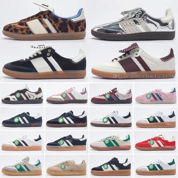 Designer Wales Bonner scarpe Vegan OG Scarpe casual Uomo Donna Stampa leopardata Scarpe da ginnastica Cloud White Core Nero Bonners Collegiate Green Gum Outdoor Scarpe da ginnastica sportive piatte