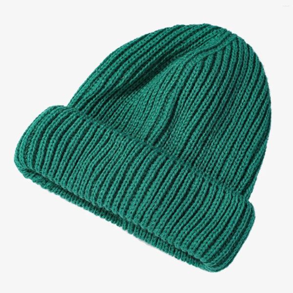 Berretti da baseball caldi termici per cappelli lavorati a maglia di lana cappelli invernali da donna foderati spessi per la stagione fredda stile baseball da uomo