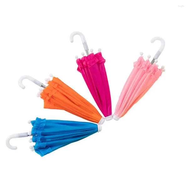 Regenschirme 4 PCs Dekorieren Sie Mini -Regenschirm Kinderkinderspielzeugpuppenzubehör Plastik -Requisite