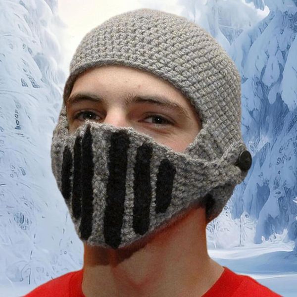 Berets malha barbudo chapéu pogal adereços inverno frio boné de malha gorro para caminhadas de rua cosplay neve esportes ciclismo