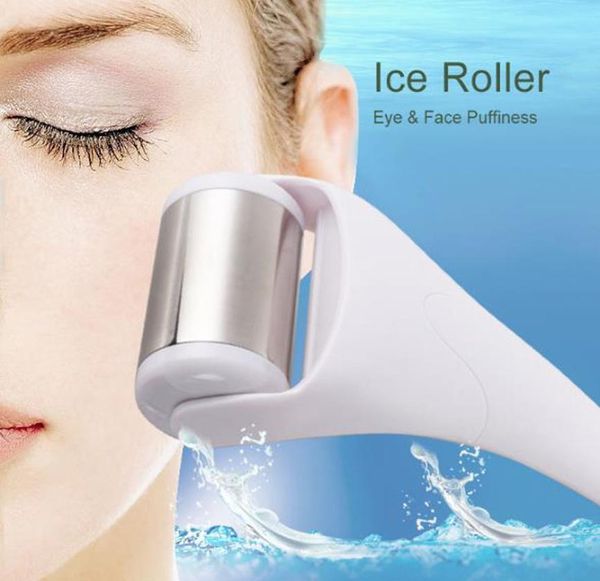 Nova cabeça de aço inoxidável pele fria rosto rolo de massagem de gelo para rosto massagem corporal pele facial prevenção rugas pele cool1446518