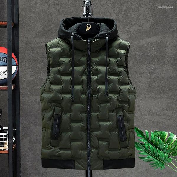 Gilet da uomo Gilet invernali da uomo di marca Gilet coreano Gilet casual da uomo Giacche senza maniche con cappuccio Vendita maschile