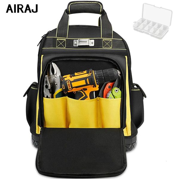 AIRAJ водонепроницаемый рюкзак для инструментов, сумка на резиновой основе, сверхмощный органайзер, сумки для электрика, сантехника, технического работника 240123
