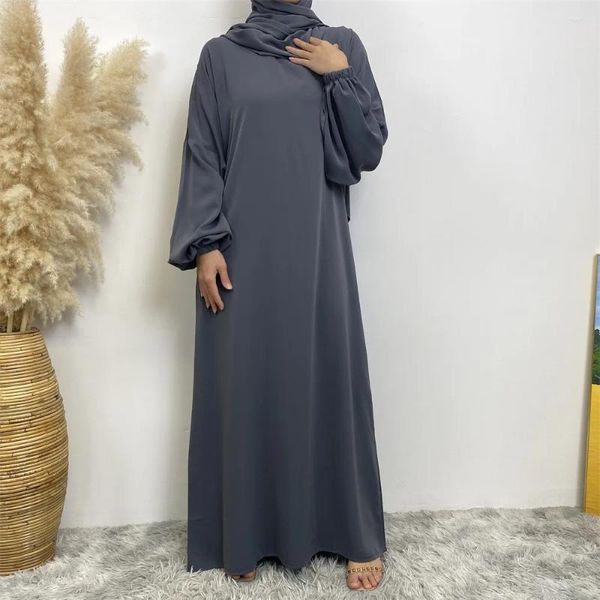 Abbigliamento etnico Ramadan Abiti marocchini stile semplice con sciarpa Caftano Turchia Tinta unita Abaya Abito lungo da donna islamico Abito musulmano Kimono