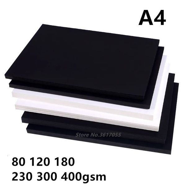 80-400gsm de alta qualidade a4 preto branco papel kraft diy handmake cartão fazendo artesanato papel grosso papelão 240122