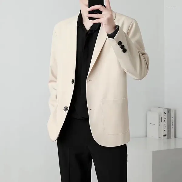 Abiti da uomo 2024 Giacca blazer stile maturo leggero / Business allentato per il tempo libero Cappotto singolo occidentale slim fit in stile coreano