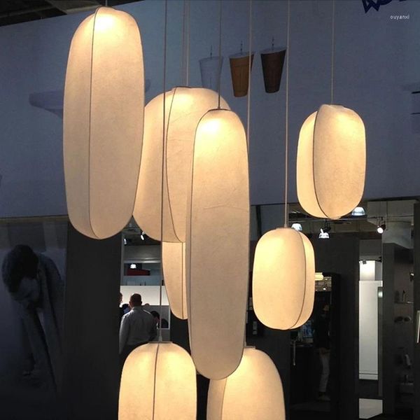 Подвесные светильники Nordic Silk Led Lights Wabi Sabi Люстра Освещение Современный кремовый стиль Подвесной светильник Luminarias Светильники