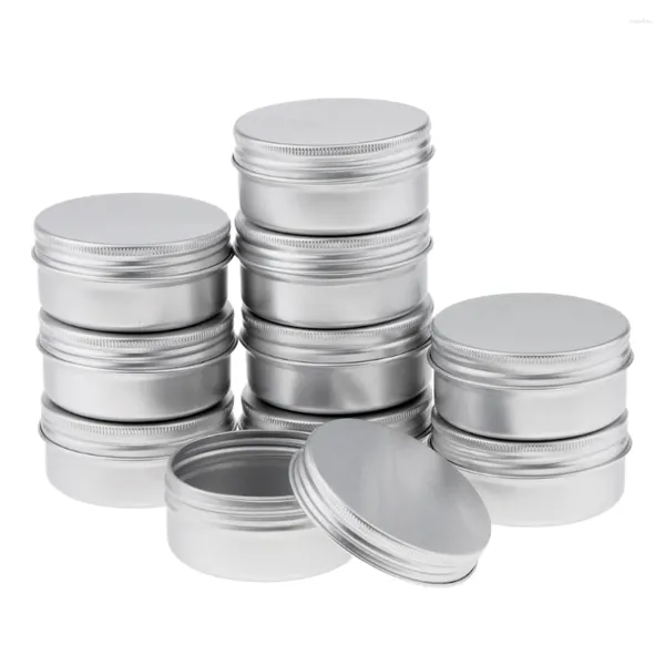 Pincéis de maquiagem 10 unidades / lote latas de alumínio vazias portáteis com tampas de parafuso recipiente de embalagem de cosméticos jar top 0g