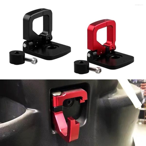 Caschi da moto Accessori per appendere ganci per casco quadrati modificati in lega di alluminio CNC universale nero rosso