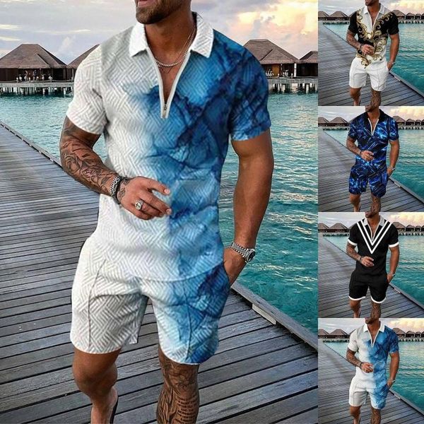 Herren Traursuits 3D Kurzarmanzug Shorts Beach Tropical Hawaiianss Body Sports Tuxedo Boys Herren -Outfit mit Krawatte für