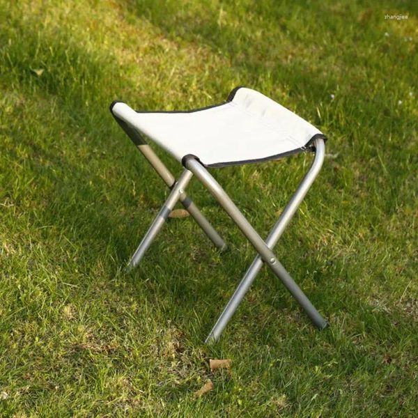 Mobília de acampamento portátil pequeno assento ao ar livre acampamento esboçar cadeira piquenique alumínio fezes fibra pano textura para filas