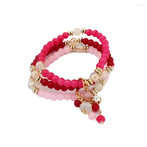Charm-Armbänder Lureme Böhmische Perlen Mehrsträngige Kristall-Charms Stretch-Armreif-Armband-Set für Frauen-Mädchen-Geschenk (bl003171)