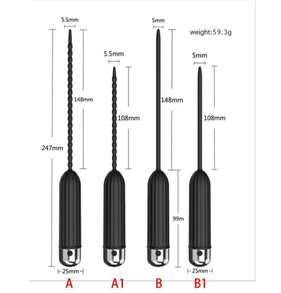 Masaj 10 Frekans Titreşim Silikon Üretral Kateter Sesler Vibratör Erkek Üretral Dilatör Penis Fişi Erkekler İçin Van Vibrtor S7253037