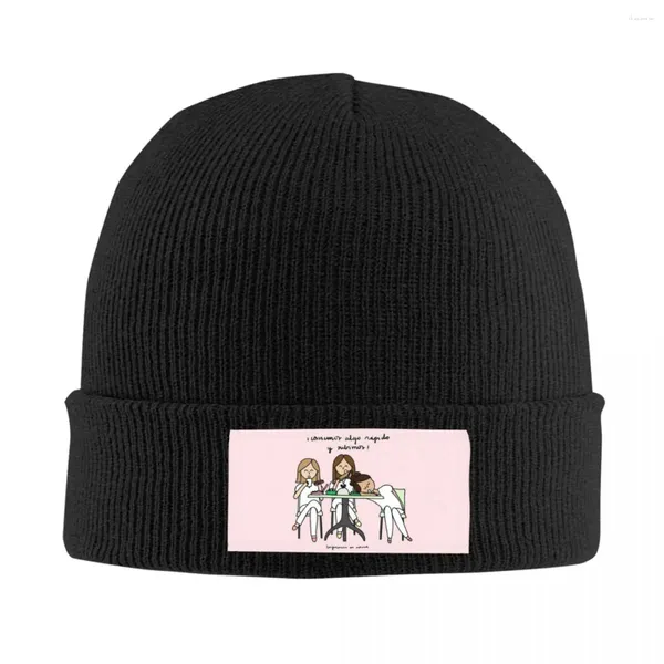 Berretti Cappelli per cuffie da allattamento Cappello lavorato a maglia fresco per donna Uomo Inverno caldo cartone animato Assistenza sanitaria Skullies Berretti Berretti