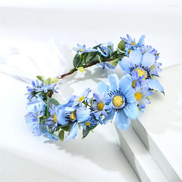 Kopfbedeckungen, böhmische Haarblume, Frau und Mädchen, persischer Chrysanthemenkranz, Braut, Hochzeit, Party, Blumengirlande, Krone, Urlaubsaccessoires