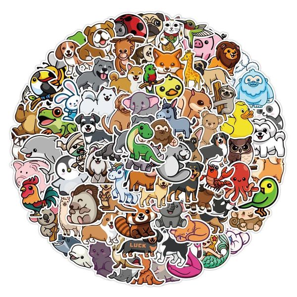 Araba Çıkartmaları Su geçirmez çıkartma 50/100 PCS Kawaii Sevimli Evcil Hayvanlar Çocuklar İçin Hayvan Kızlar Sabit Scrapbooking Skeceboard karışık rastgele ca dhosv