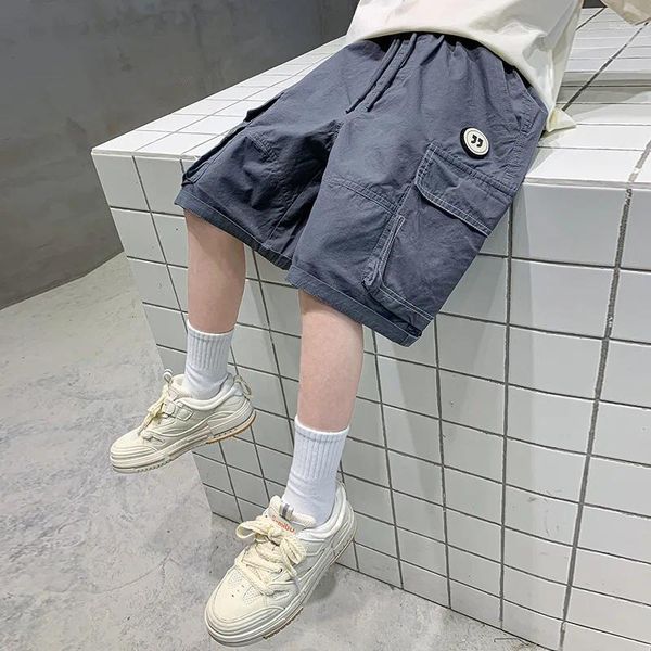 Hosen Sommer Jungen Cargo Hosen Baby Sport Shorts Kinder Lose Große Junge Knie Länge 6-14y