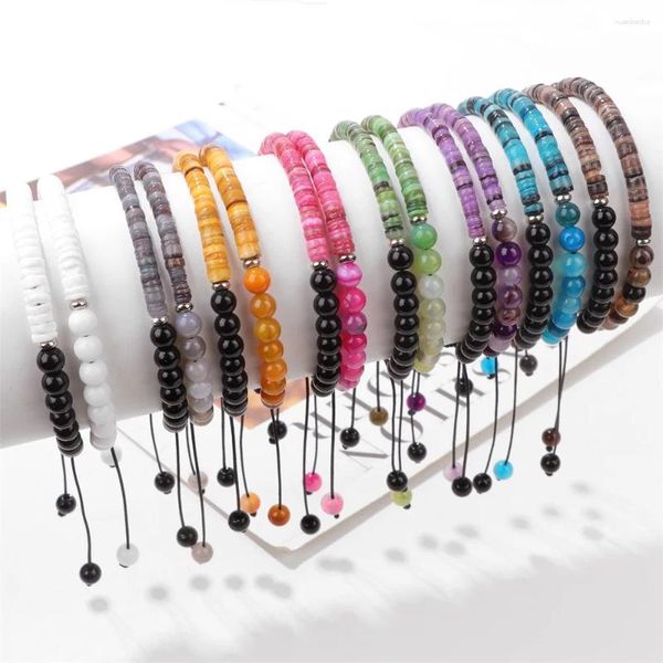 Strang Mode Naturstein Beded Armband Mehrfarbige Muschelperlen Roundelle Charme Handgemachte Männer Frauen Sommer Schmuck Großhandel