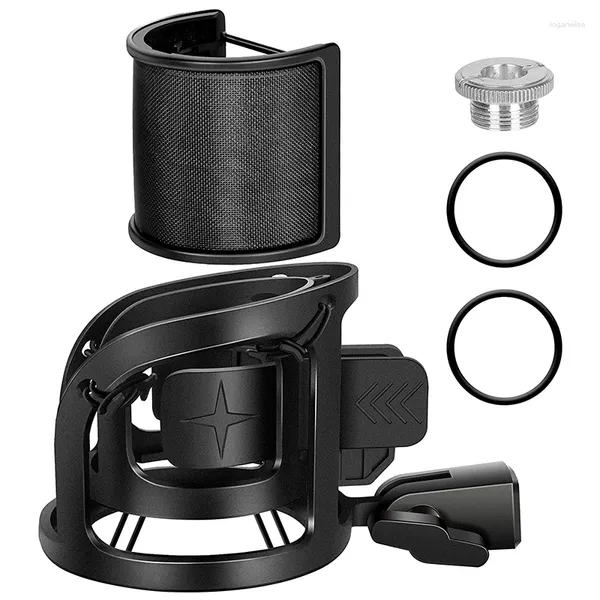 Microfones Microfone Mountwith Filtro Windscreen Ajustável Mic Anti-Vibração Suspensão Mount para