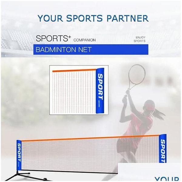 Badminton string portátil pickleball net indoor ao ar livre mtisport malha à prova de intempéries ferramentas 230629 gota entrega esportes ao ar livre raquete dhmqb