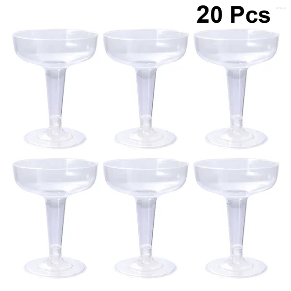 Bicchieri usa e getta Cannucce 10/20 pezzi Bicchieri da cocktail in plastica per vino rosso Flauti da champagne Calice per feste di nozze