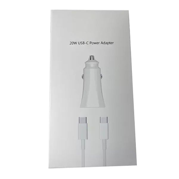 Qualidade OEM 2 em 1 20W PD Tipo USB C Carregador de carro Cabo Carregadores rápidos Portas de carregamento Adaptador de energia de carga rápida para carregador de iPhone 14 13 12 11 Pro Max com caixa de varejo