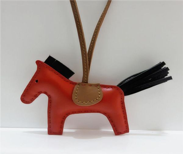 Luxo feito à mão pele de cordeiro couro genuíno cavalo chaveiro animal chaveiro feminino saco charme pingente acessórios presentes aniversário 207750930