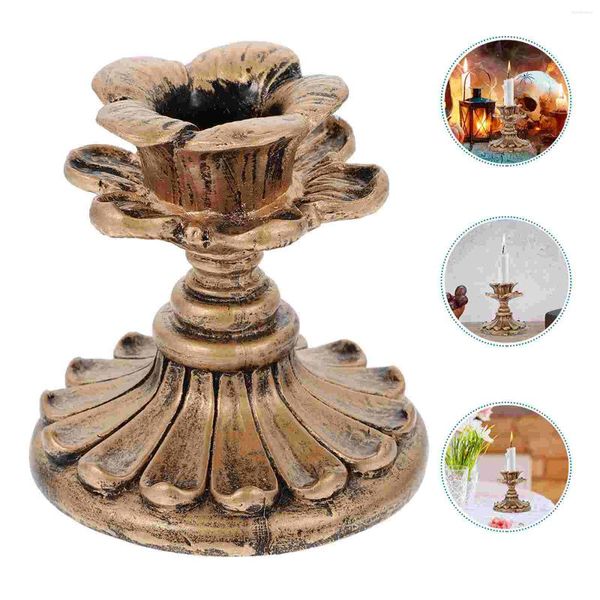 Mum Tutucular Vintage Pillar Tutucu Masaüstü Şamdan Rustik Stand Plakası Düğün Masa Merkezi Centerpiece Coffee Mantel