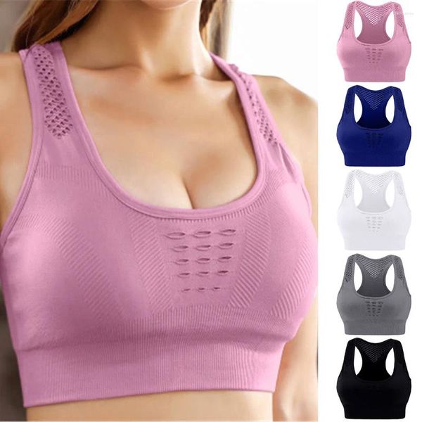 Reggiseni sportivi modellanti da donna imbottiti senza cuciture, supporto ad alto impatto per abbigliamento da yoga, reggiseno senza schienale da donna