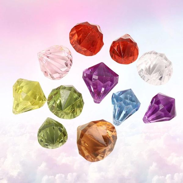 Vasos 1 saco 500 pcs claro colorido acrílico cristal diamante jóias gemas cristais falsos decoração de tesouro (tamanho misto)