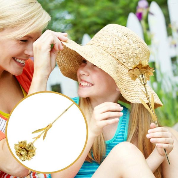 Regali di fiori decorativi per la mamma Garofano artificiale in lamina d'oro 24K realizzato artigianalmente in confezione regalo Festa della mamma Ringraziamento e