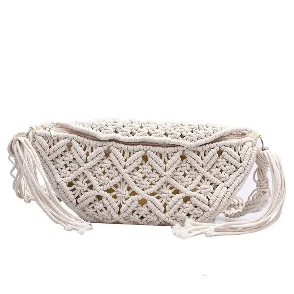 Donna Summer Beach Macrame Braid Bohemian Fanny Pack Fashion Beach Crochet Gypsy Aztec Ibiza Marsupio etnico Marsupi Marsupi 240118