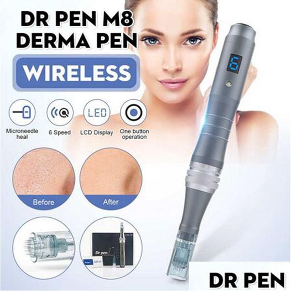Outros itens de beleza para saúde Est Dr Pen M8-W/C 6 velocidades com fio sem fio Mts Microneedle Derma Fabricante Sistema de terapia de microagulhas Dhk5V