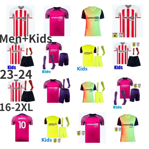 23 24 SUNDERLAND Jersey de futebol STEWART SIMMS ROBERTS AMAD maillots de foot CLARKE DAJAKU EMBLETON EVANS DAJAKU Home away terceira camisa de futebol PRITCHARD Mens Kids Kit