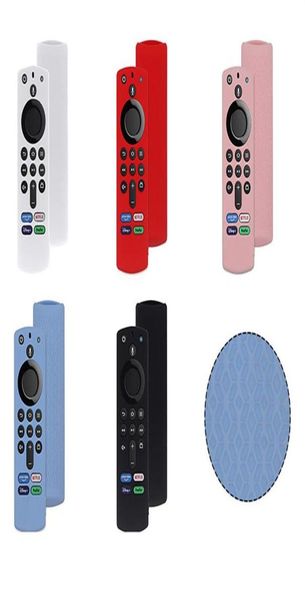 Capa de silicone para amazon fire tv stick 3ª geração, controle remoto por voz, proteção com 3 capas protetoras de pele