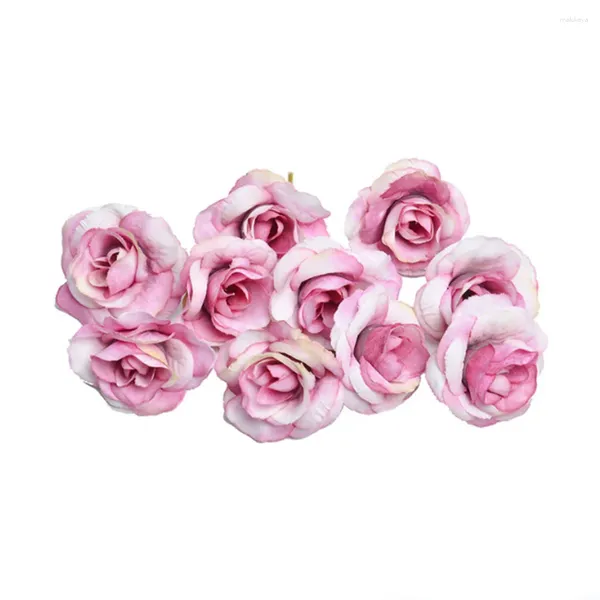 Flores decorativas 50pcs cabeça de flor artificial nupcial leve mini casa reutilizável portátil decoração de casamento diy festa floral falsa rosa