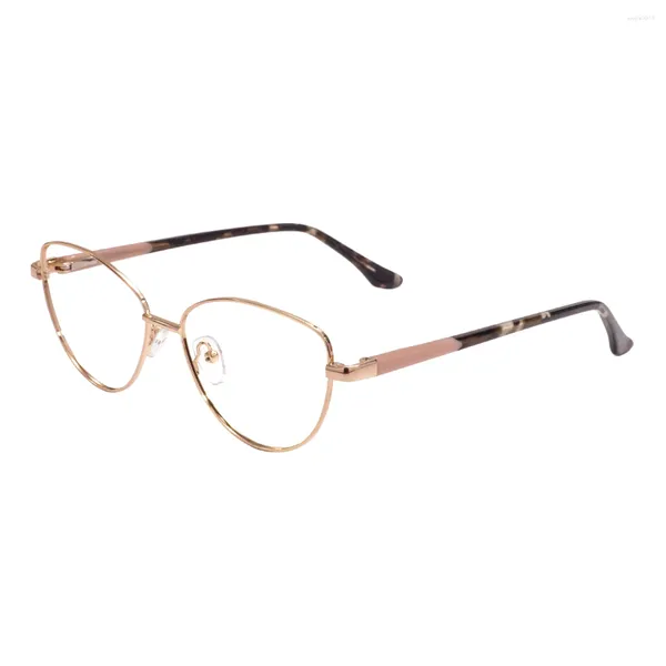Montature per occhiali da sole Montatura per occhiali Cat Eye in metallo con cerniera a molla per lenti da vista