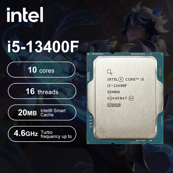 Intel Core i513400F i5 3400F 25 GHz 10 Kerne 16 Threads CPU-Prozessor 10NM L320M 65W LGA 1700 Gaming DDR4 Prozessor 240126