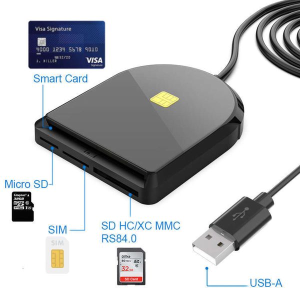 Smart Card Multifunzione USB per la rendicontazione fiscale Lettore di Smart Card SIM/SD/TF/IC