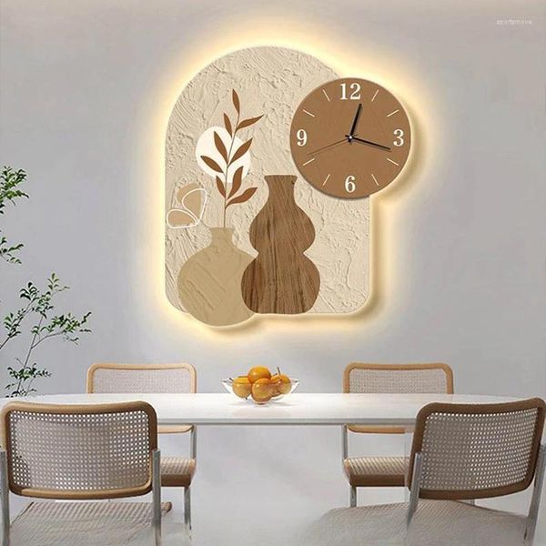 Relógios de parede Diversão Fantasia Bateria Relógio Único Arte Decorativa Luminosa Metal Design Digital Decoração Duvar Saati Home Decor