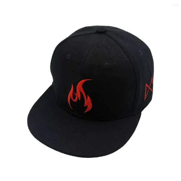 Ballkappen Flamme Stickerei Schwarz Snapback Hut Frühling Männer Frauen Hip Hop Erwachsene Outdoor Casual Sun Baseball Cap