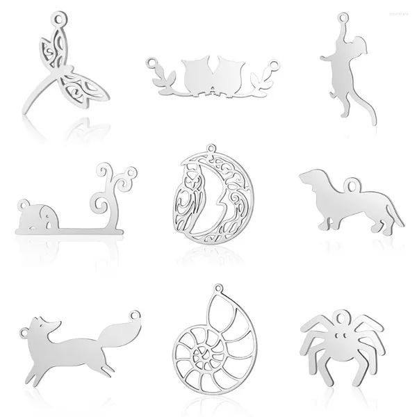 Charms 5 teile/los 3 teile/los 316 Edelstahl Traumfänger Pfauenfeder Ohrring Charme Großhandel Libelle Anhänger Für DIY Schmuck