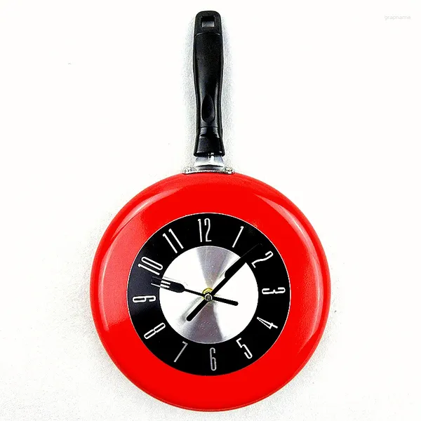 Relógios de parede Criando Elegante 10 Polegada Metal Flying Pan Relógio Cozinha Cozinhar Relógio Pendurado Decoração de Quarto de Casa