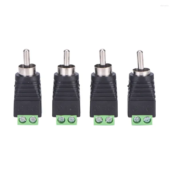 Cabos de computador 4 tamanhos cctv phono rca plugue macho para terminal av conector de vídeo alto-falante cabo adaptador de áudio