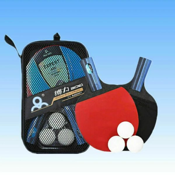 Набор для настольного тенниса Speed and Spin / ракетки с 2 ракетками и сумкой с 3 мячами для детей, двухсторонняя резина для упражнений, унисекс 240123