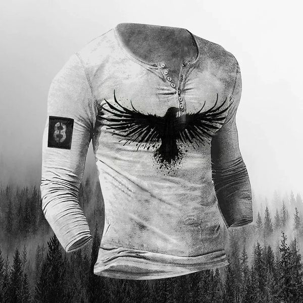 Männer T Shirts Sommer 3d Horror Schädel Tops Vintage Männliche Kleidung Hip Hop Streetwear Baumwolle Taste Langarm Übergroßen t-shirt 240124