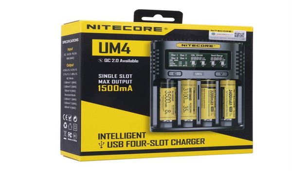 Nitecore UM4 Caricabatterie Circuito Intelligente Assicurazione Globale liion 18650 21700 26650 Display LCD Batterie Caricabatteriesa455478473