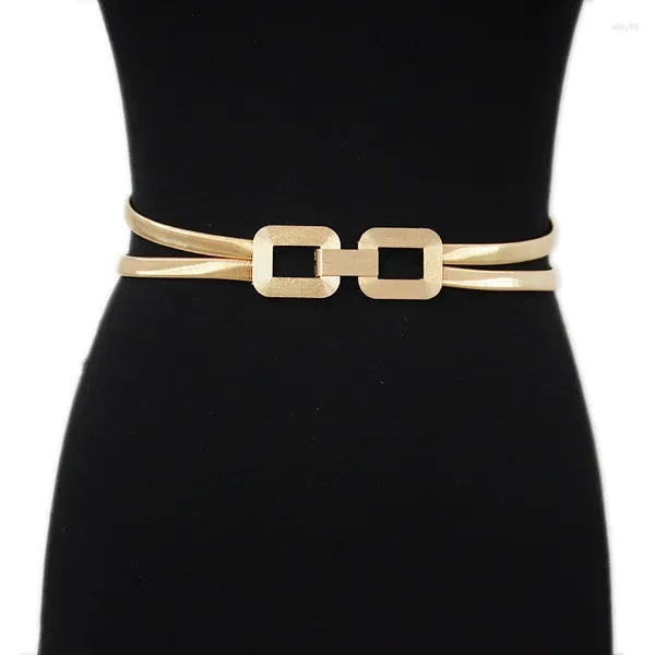 Cinture di design di lusso vintage elastico in metallo per le donne abito dorato decorazione cintura in vita ragazze catena sottile femminile