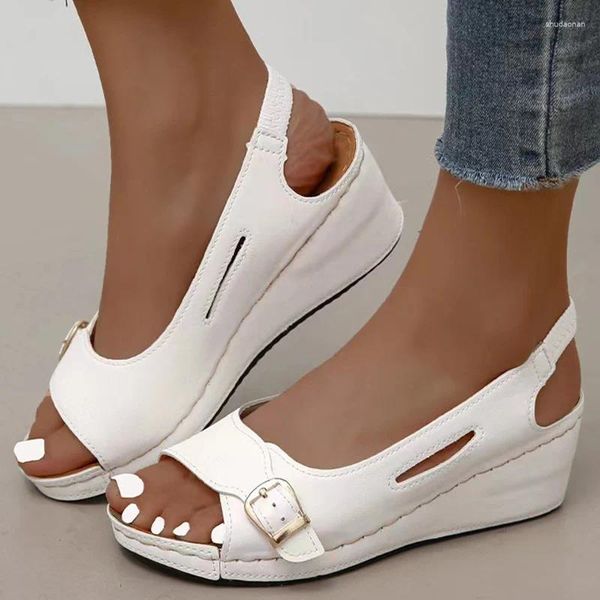 Kleidschuhe MODX 2024 Heels Sandalias Elegante Keile für A1 Frauen Sommerschuhe Frau mit Absatz Keilabsatz