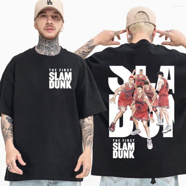 Мужские футболки японского аниме футболка Slam Dunk Shohoku Basket Ball Team Shirt Sakuragi Hanamichi 3d Print Oversized Одежда унисекс